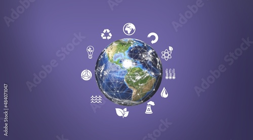 Green ball globe icon concept for environmental  social  and governance in sustainable and ethical business