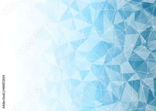 氷のような抽象的な幾何学模様と青系グラデーション背景素材