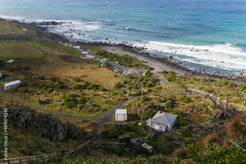 View from the top of the Lighthouse in Ngawi/Cape Palliser New Zealand photo