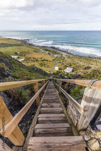 View from the top of the Lighthouse in Ngawi/Cape Palliser New Zealand