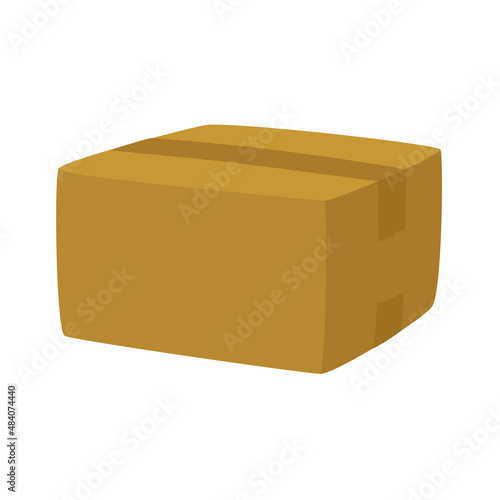 荷物を中に詰めた段ボール箱のイラスト。