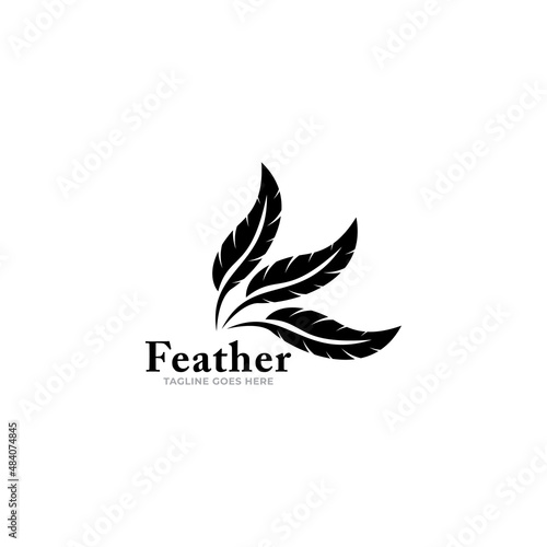 Fototapeta Naklejka Na Ścianę i Meble -  feather logo icon vector template