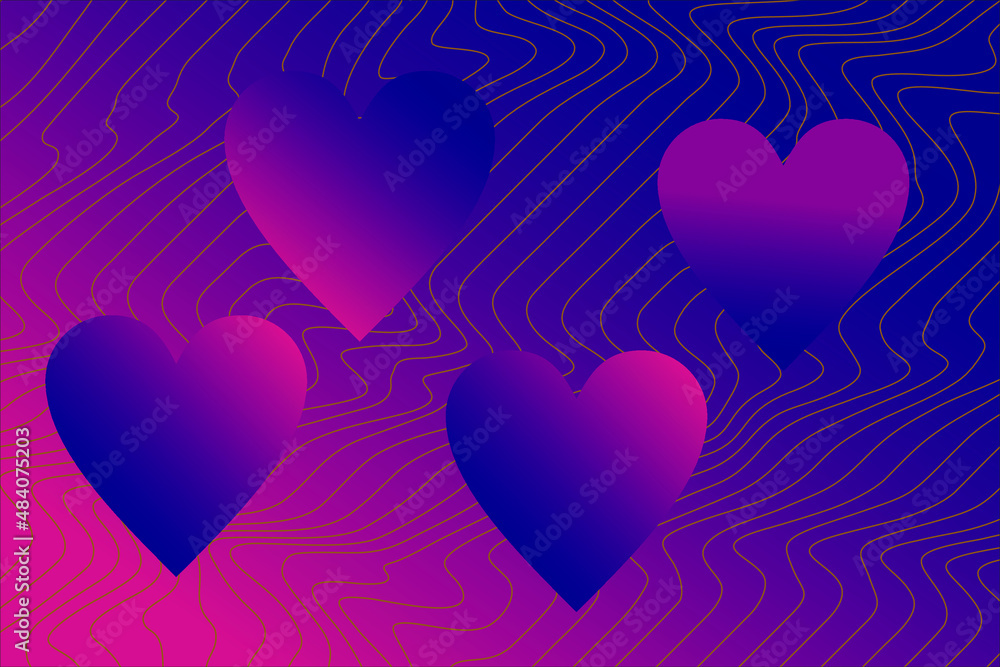 wave pattern abstract background with love icon