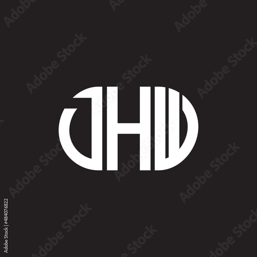 DHW letter logo design on black background. DHW creative initials letter logo concept. DHW letter design.