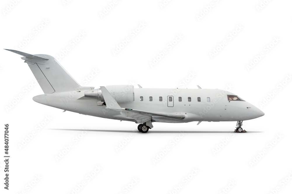 Obraz premium Modern luxury executive business jet isolated on white background
