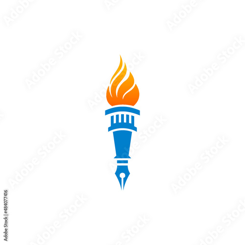 Torch Pen Logo Design