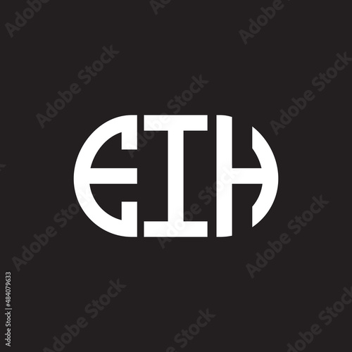 EIH letter logo design on black background. EIH creative initials letter logo concept. EIH letter design.