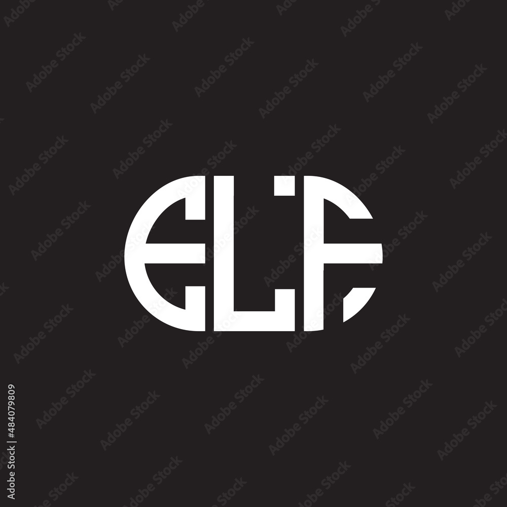 ELF letter logo design on black background. ELF creative initials letter logo concept. ELF letter design. ELF letter logo design on black background. ELF creative initials letter logo concept. ELF letter design.