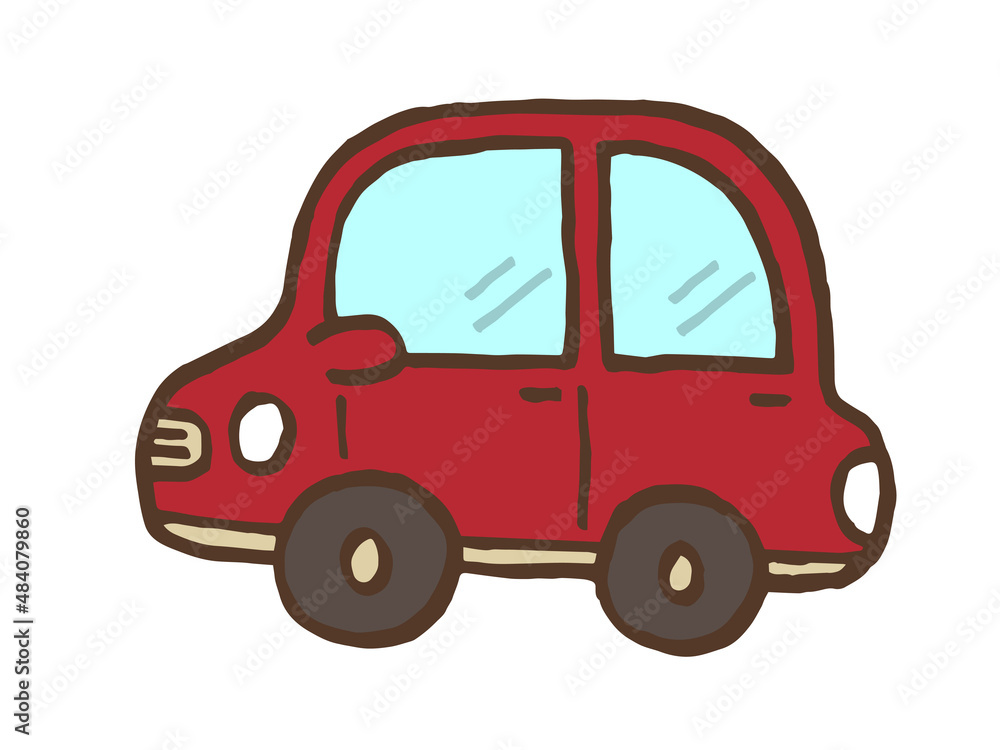 かわいい車の3点セット／手描きイラスト素材