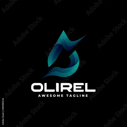 Vector Logo Illustration Oil Gradient Colorful Style.