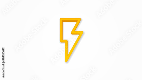 Slika na platnu Lightning, electricity 3d realistic line icon
