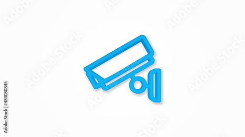 cctv, security digital camera, protection 3d realistic line icon. Vector top view illustration. color pictogram isolated on white background