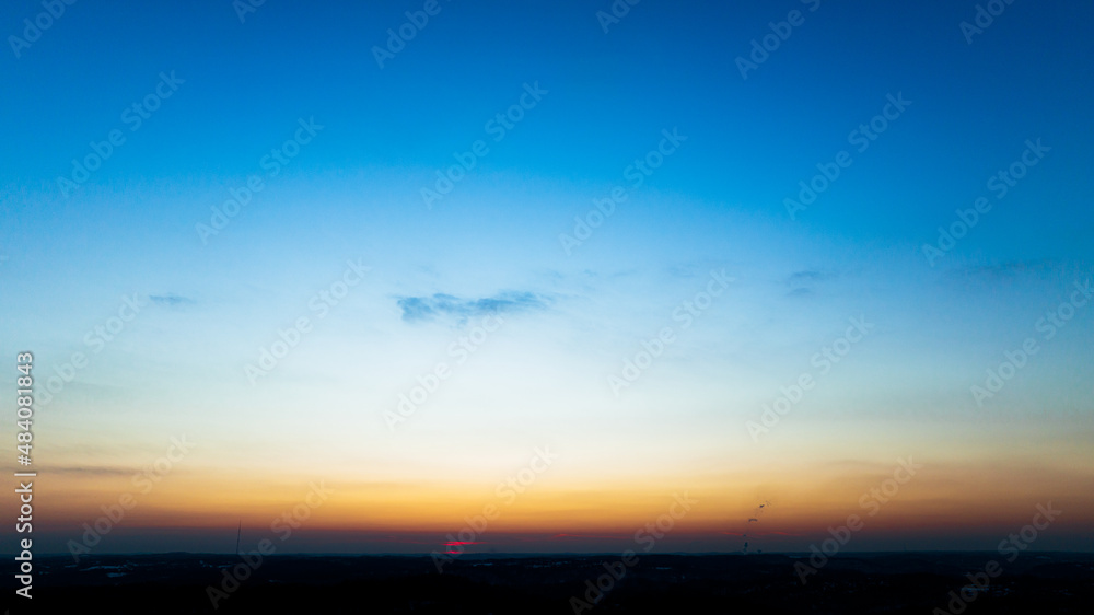 sunset in the sky aerial view sunset in the sky aerial view