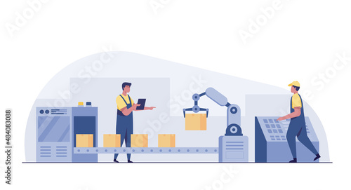 Engineer working with interactive interface. Smart industry, innovative manufacturing.