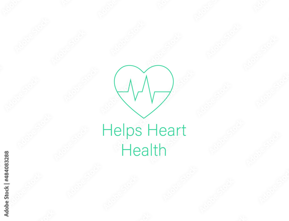 Helps heart health icon vector 