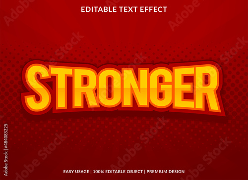 stronger editable text effect template with abstract and abstract style use for business logo and brand