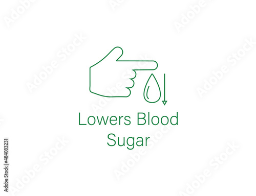 Lowers the blood sugar icon vector illustration 