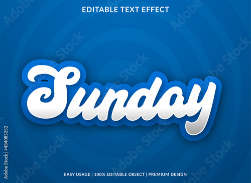sunday editable text effect template with abstract and abstract style use for business logo and brand
