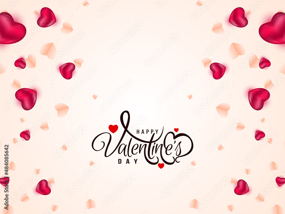 Happy Valentines day elegant background with hearts design