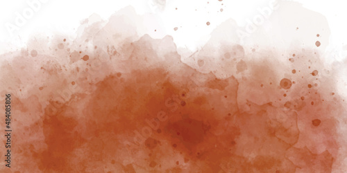orange sky gradient watercolor background with clouds texture. water drops on a red background. Blank aged paper sheet as old dirty frame background with dust and stains. Elaborate vintage canvas. 
