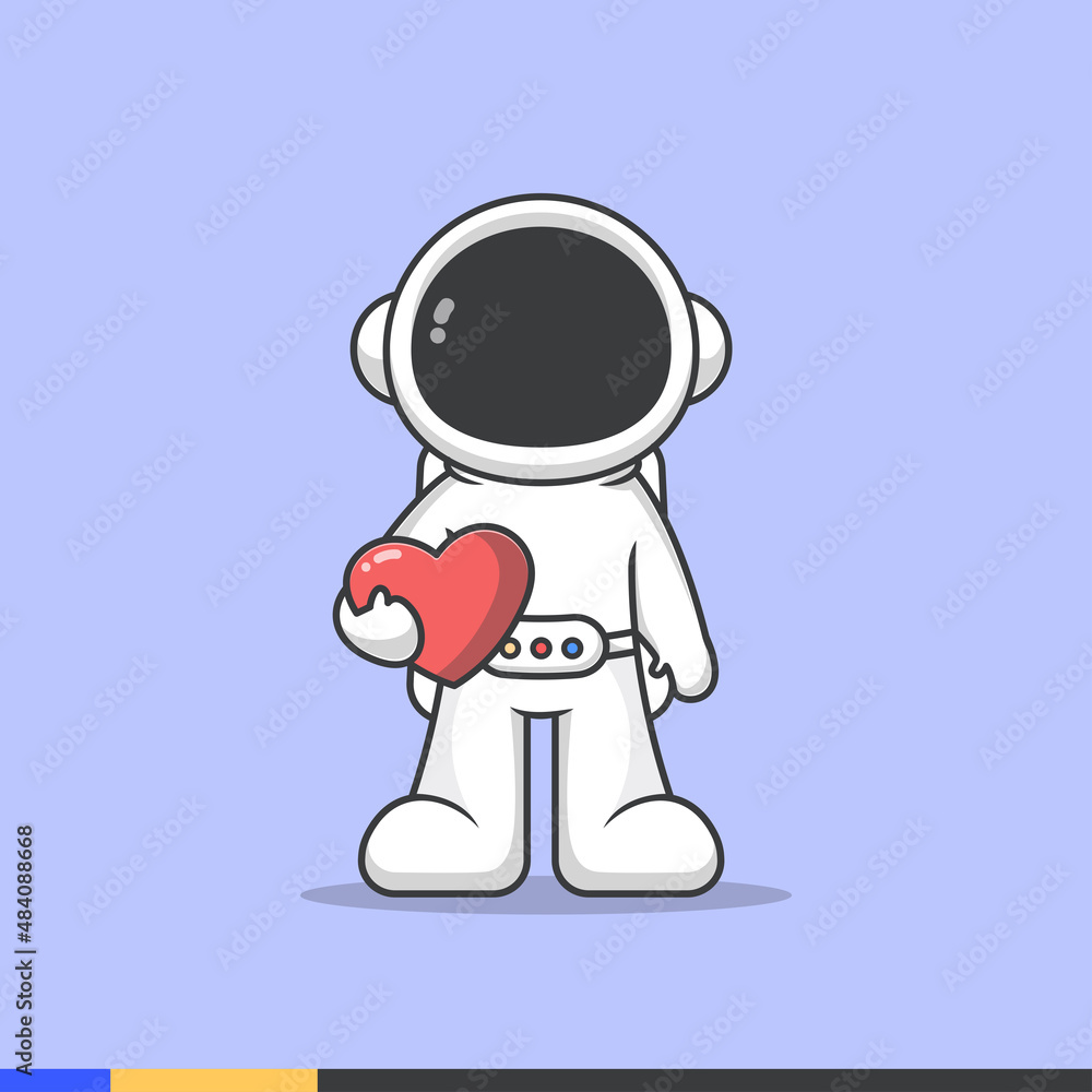 Illustration of astronaut carrying love symbol Illustration of astronaut carrying love symbol