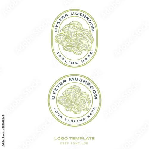 oyster mushroom logo in premium hand drawn vector