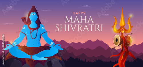 Happy maha shivratri lord shankar trishul damru sheh naag