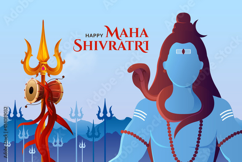 Happy maha shivratri lord shankar trishul damru sheh naag