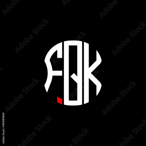 FQK letter logo creative design. FQK unique design photo