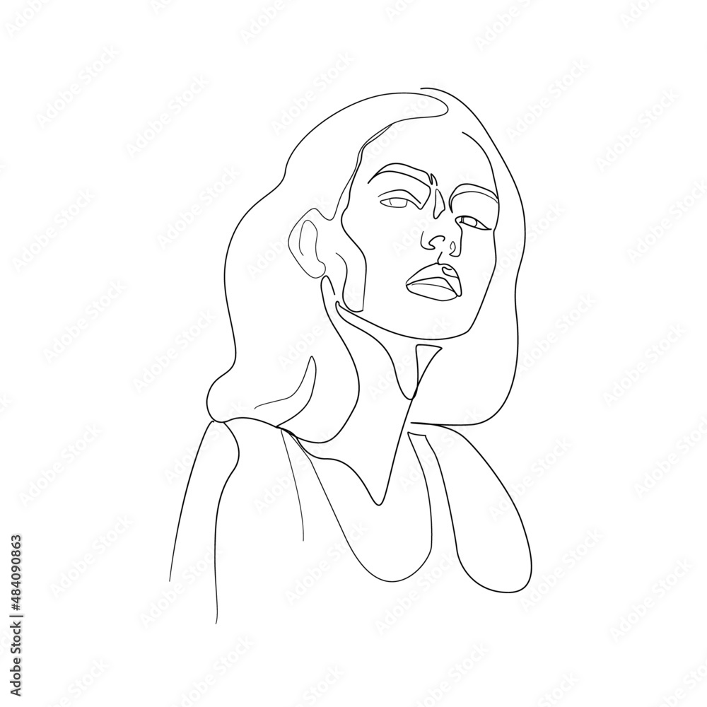 Vector illustration of the girl. Drawing with lines Vector illustration of the girl. Drawing with lines