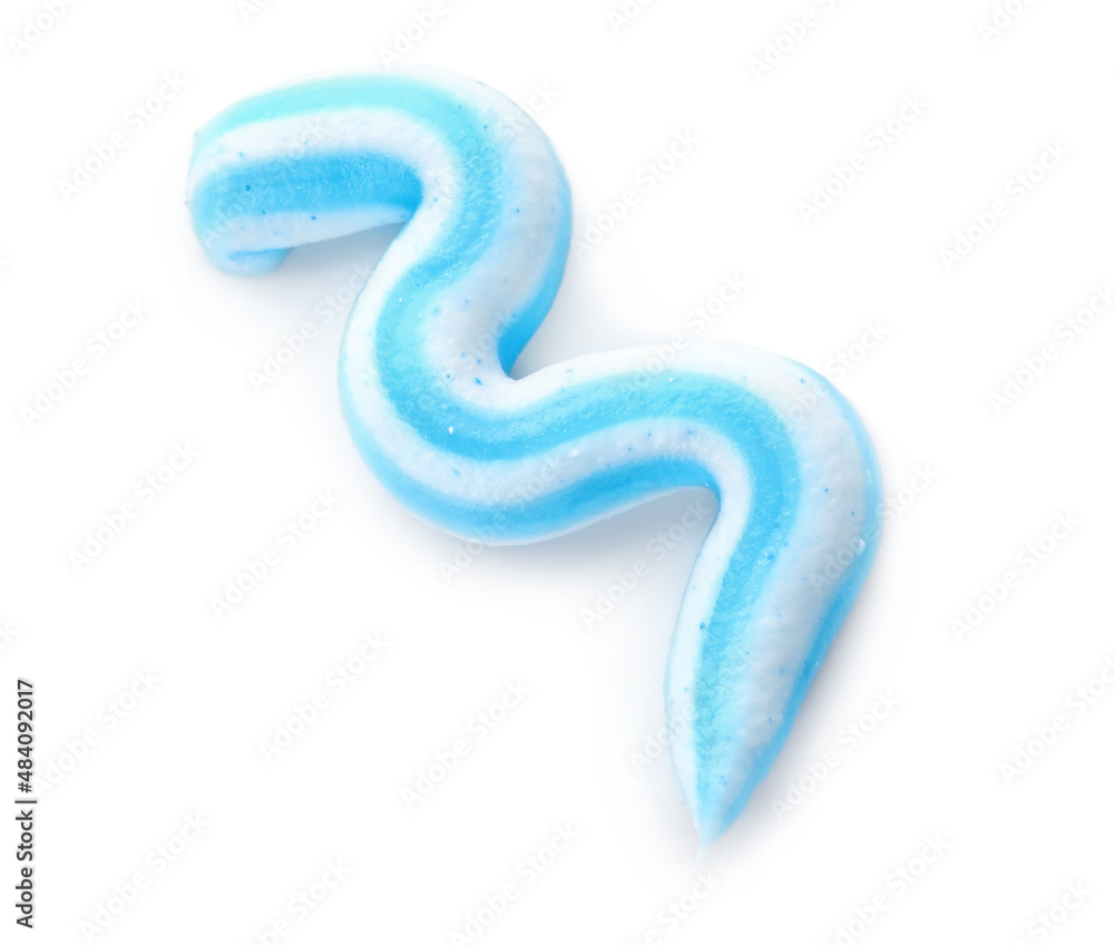 Fototapeta premium Sample of toothpaste on white background