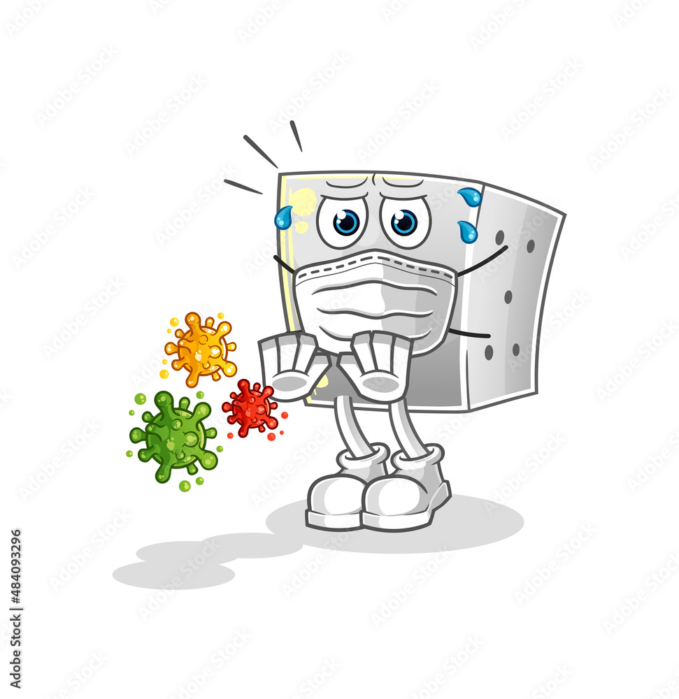 Obraz premium dice refuse viruses cartoon. cartoon mascot vector