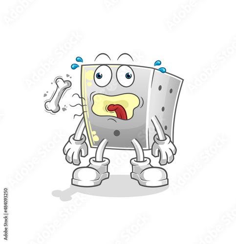 dice burp mascot. cartoon vector