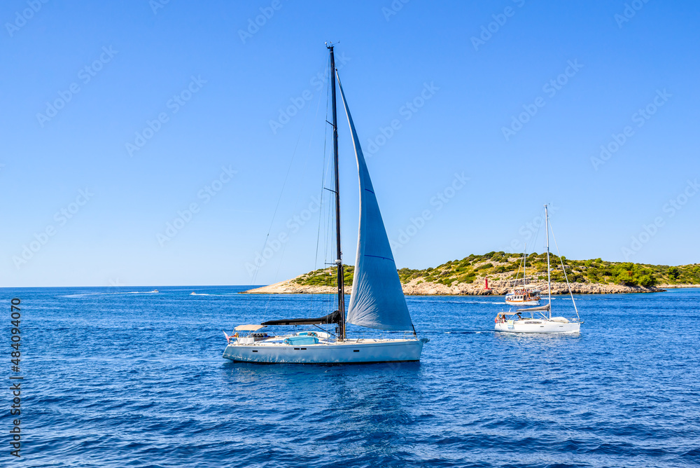 Sailboats in the sea in Croatia