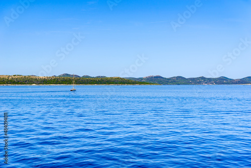 Seaside with blue sea and coast in Croatia