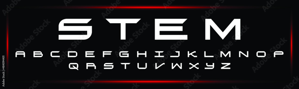 STEM new minimal tech Letter Alphabet Fonts Logo design and Luxury ...