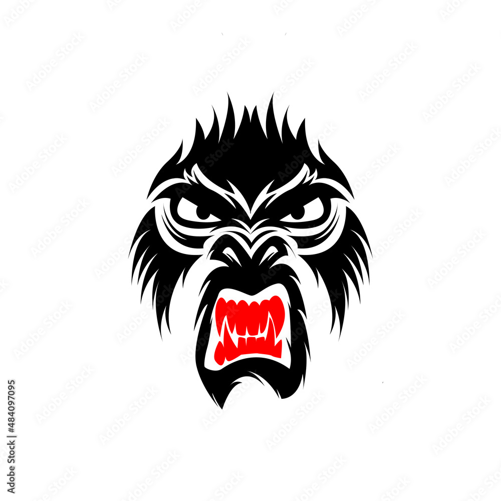 gorilla face vector image 