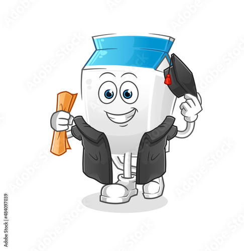 milk graduation vector. cartoon character