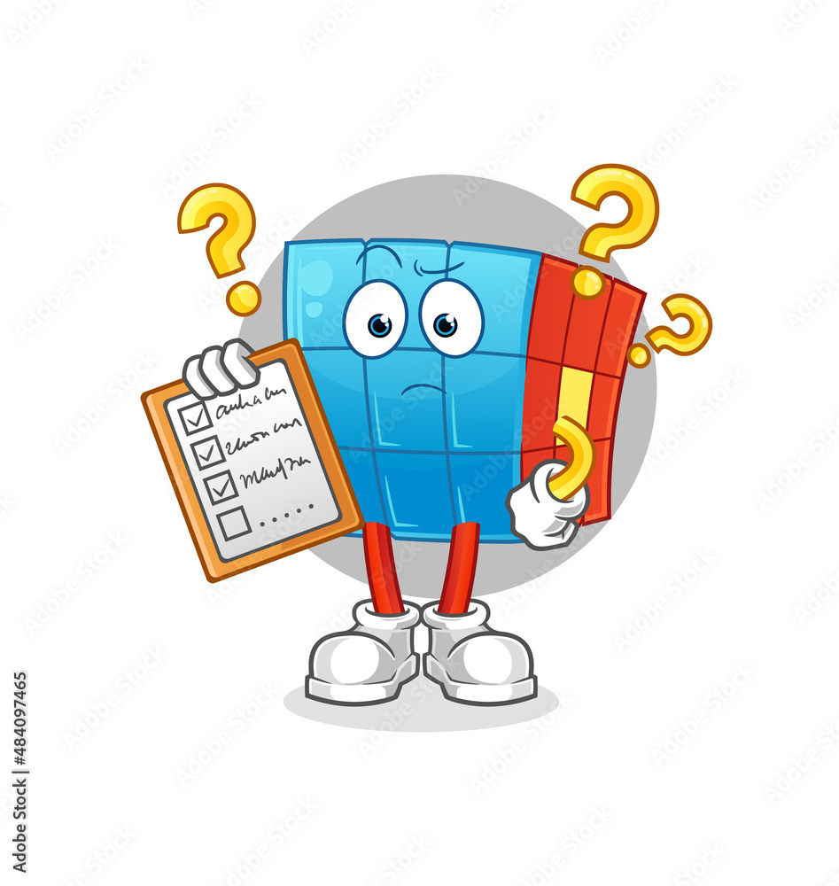 Rubik's Cube schedule list vector. cartoon character Stock Vector