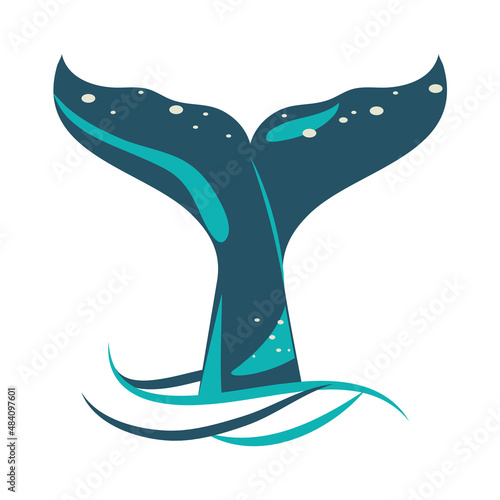 whale tail in the sea