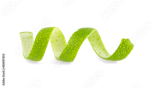 lime skin spiral isolated on white background