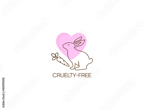 cruelty-free rabbit icon vector illustration 