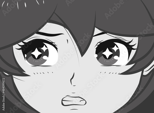 worried manga girl