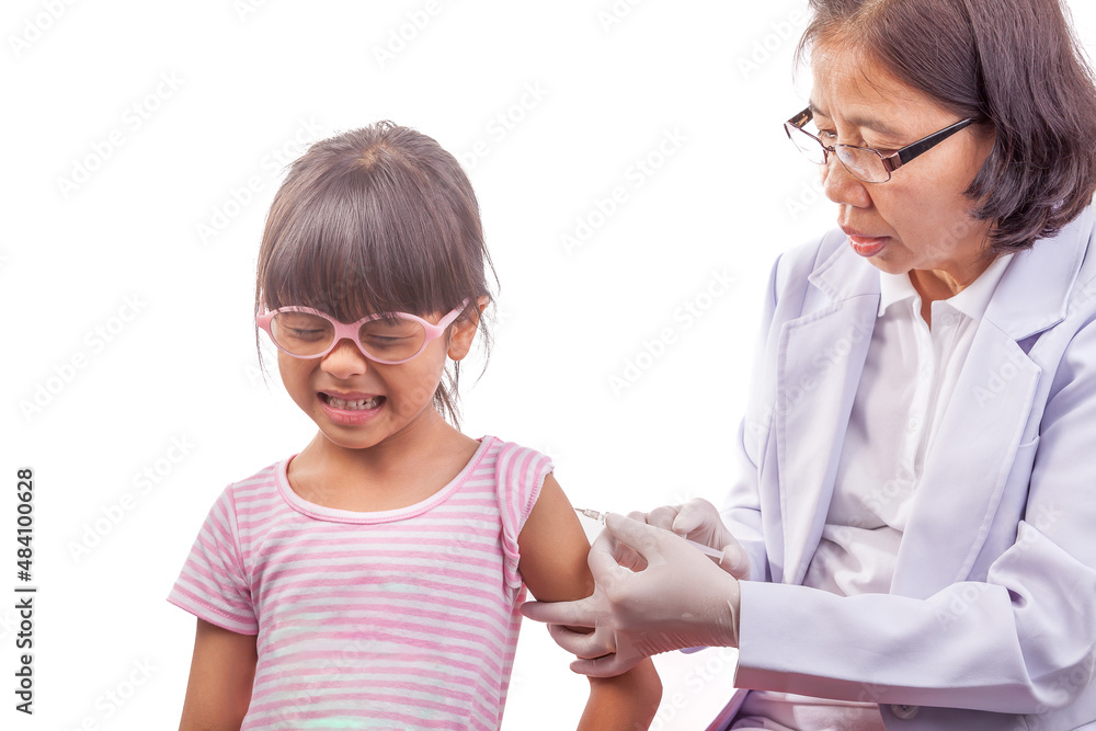 little girl crying when doctor gives injection little girl crying when doctor gives injection