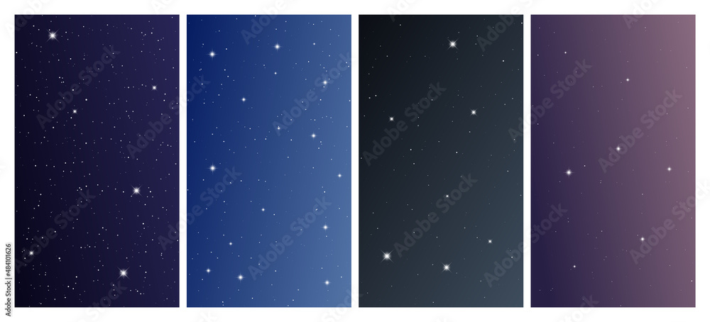 Naklejka premium Night sky with many stars