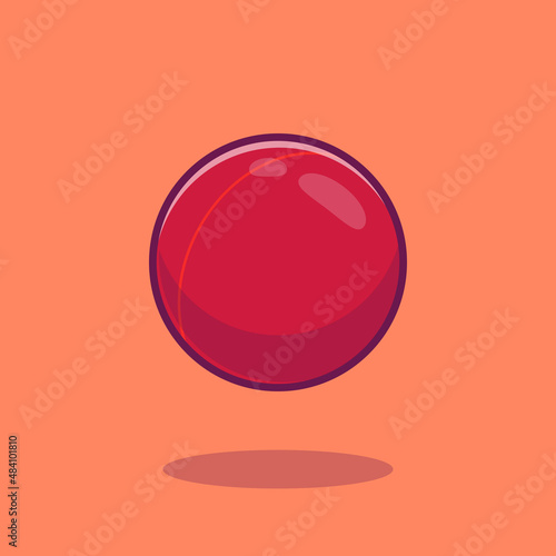 Orange Puck Hockey Cartoon Vector Icon Illustration. Sport Object Icon Concept Isolated Premium Vector. Flat Cartoon Style
