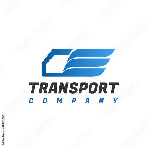 Transport Company logo design vector, Creative Car Van Bus Vehicle Transportation abstract with Wing, for Terminal, Shipment, Shipping, Delivery, Logistic logo design inspiration