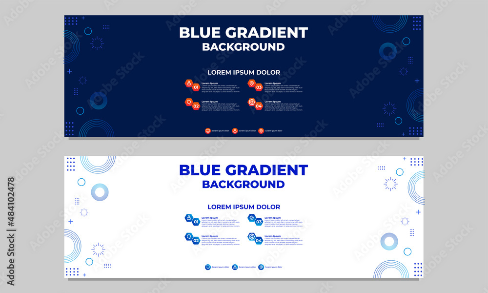 abstract blue gradient horizontal banner template