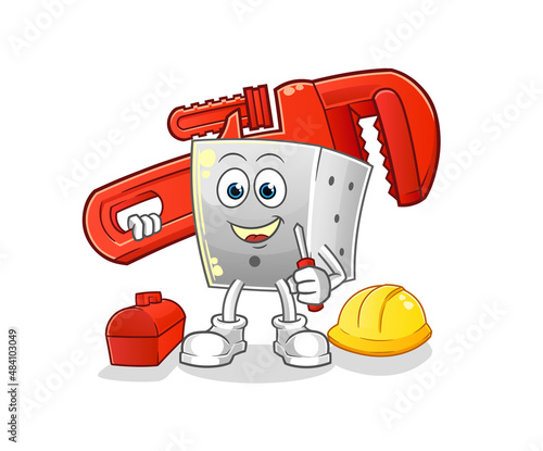 dice plumber cartoon. cartoon mascot vector © dataimasu