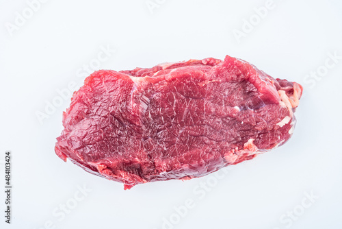 Fresh yellow beef on white background